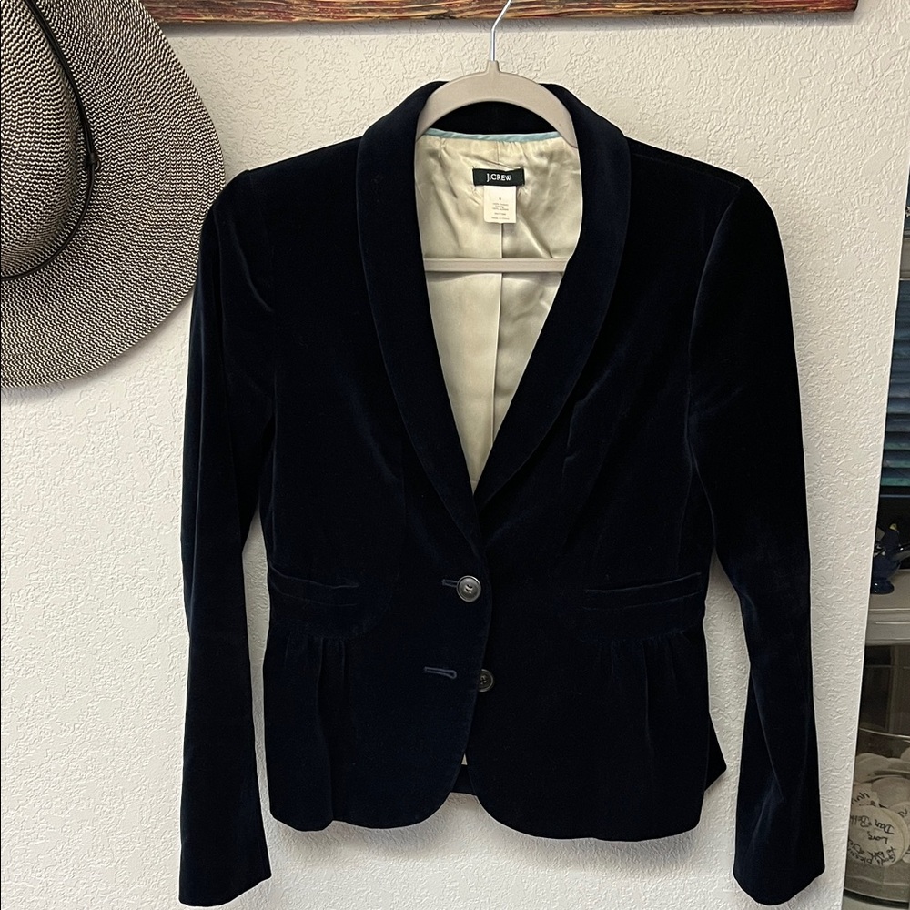 J.Crew Navy Blue Velvet Blazer